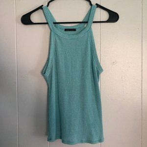 Blue, knit, crop top, stretchy